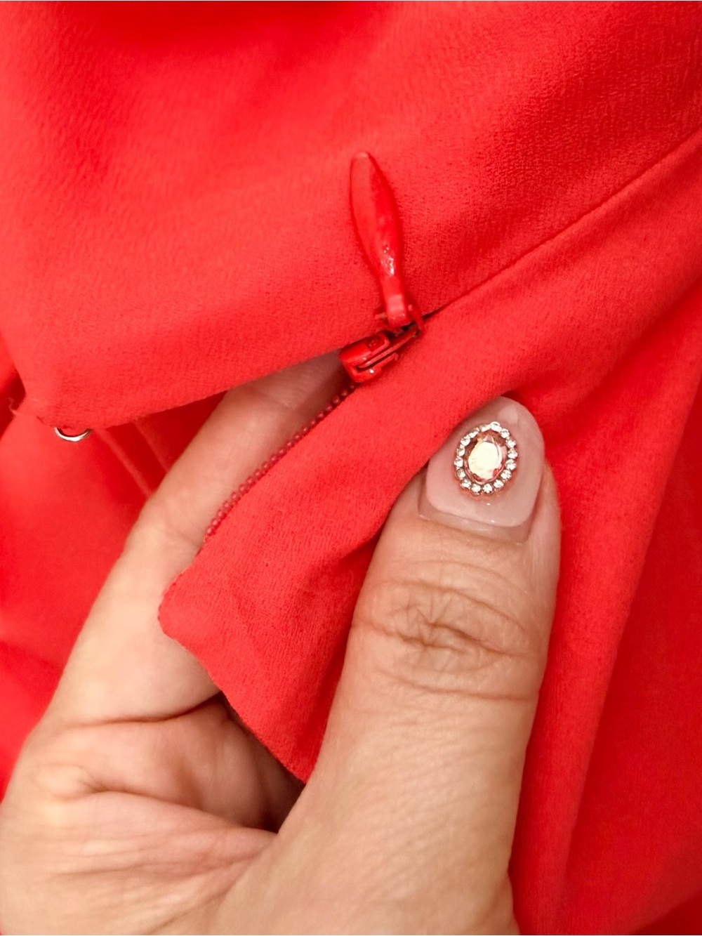 Express Halter Neck Coral Fit & Flare Dress - Picture 6 of 8